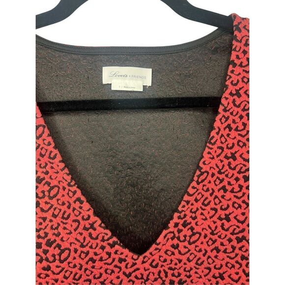 Lovers and Friends Women’s Small Saylor Bodysuit Red Leopard V-Neck Top - Picture 4 of 7